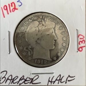 1912 S Barber Half Dollar Coin